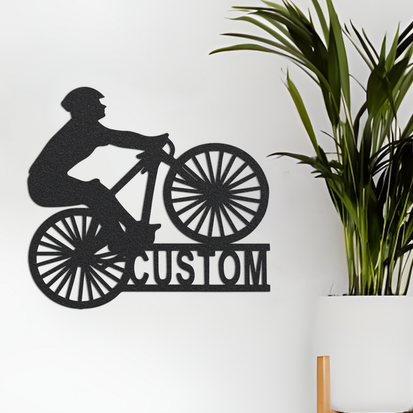 Personalized Cyclist Metal Sign,Custom Bicycle Wall Decor,Cyclist name Sign,Metal Garage Sign,Bicycle Gift,Cyclist Gift,Bicycle wall art