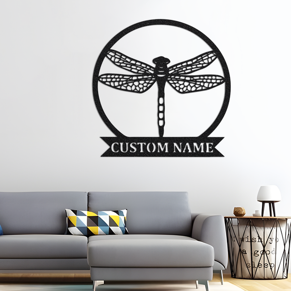 Personalized Dragonfly Metal Sign With Led Lights, House Decor, Dragonfly Lover, Gift For Grandma, Garden Decor, Custom Name Metal Sign.1