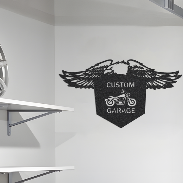 Personalized Eagle Metal Sign,Custom Motorcycle Metal Art,Metal Garage Sign,Men Cave Sign,Fathers Day Gift,Pop's Work Shop Sign,Biker Name