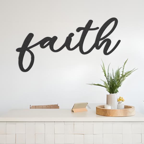 Metal Faith Sign, Faith Sign, Metal Outdoor Sign, Home Decor Sign, Metal Greeting Sign, Housewarming Gift Idea, Welcome Sign