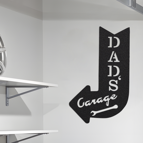 Dads Garage Sign / Metal Arrow Wall Art / Dad's Garage Arrow Art / Steel Metal Art / Dads Garage Home Decor / Metal Home Decor