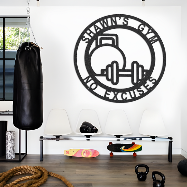 Metal Gym Sign, Workout Monogram Metal Sign, Custom Metal Sign, Laser Cut Gym Wall Decor, Monogram Metal Sign