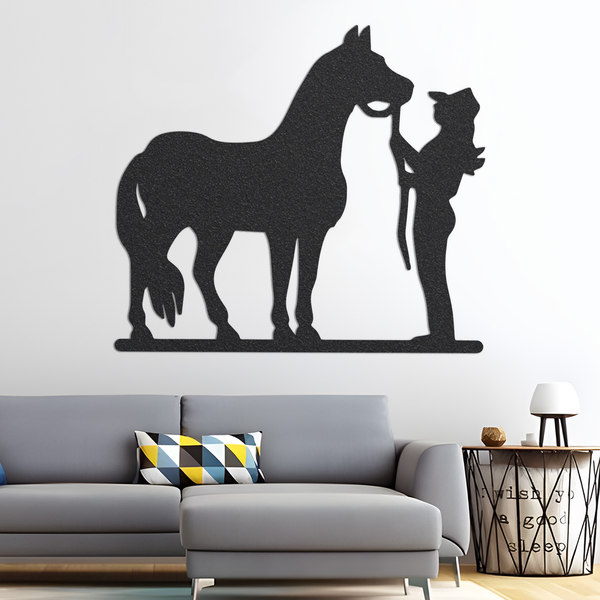 Horse And Rider Metal Sign | Horse And Rider Art Metal Wall Decor | Horse Owner Gift | Horse Rider Wall Art | Horse Rider Gift