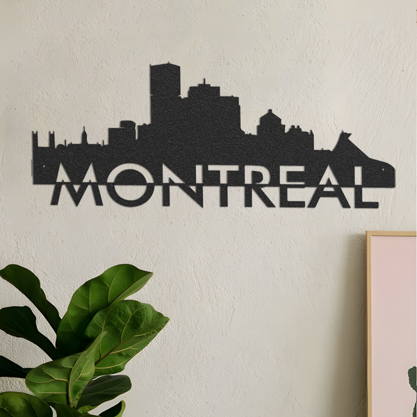 Montreal Skyline Metal Wall Art, Trendy City Wall Art, Skyline Art Metal Name Sign, Black Metal Wall Art, House Warming Gift