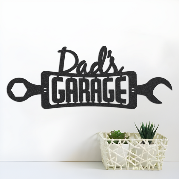 Personalized Dad's Garage Sign, Custom Garage Metal Sign, Housewarming Plaque Decor, Workshop Man Cave, Wall Hanging Decor