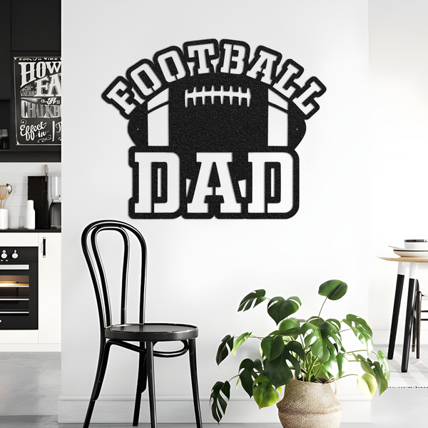 Football Dad Metal Wall Decor, Sports Metal Wall Art, 3d Metal Football Wall Art, Modern Metal Art Farmhouse Decor, Football Gift