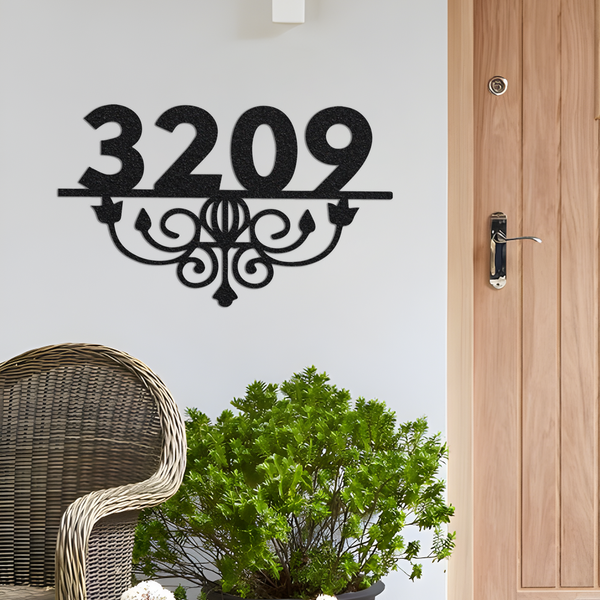 Fancy House Address Plaque / House Address Numbers Sign / Address Sign / Metal Address Sign / Metal House Numbers