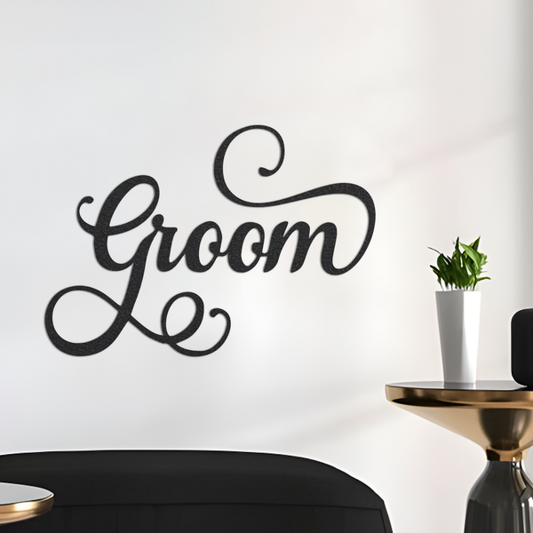 Groom Sign Metal Wall Art, Laser Cut Metal Sign Groom Wall Art, Metal Sign Boho Wall Art, Above Bed Decor, Gift for Groom