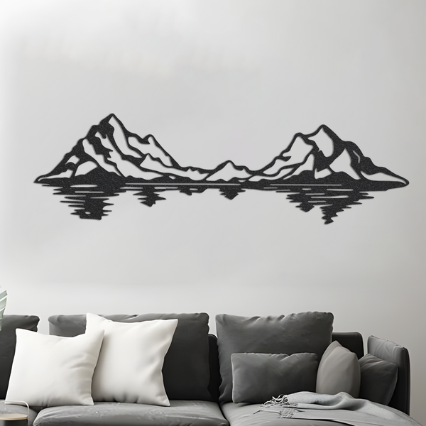 Mountain Range Reflection Metal Wall Art, Nature Wall Art, Mountain Wall Decor, Livingroom Wall Art, Wall Hangings