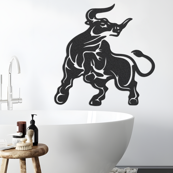 Metal Bull Sign, Metal Nature Sign, Housewarming Gift, Wedding Gift, Metal Sign, Metal Gift, Home Decor, Backyard Sign, Metal Wall Art