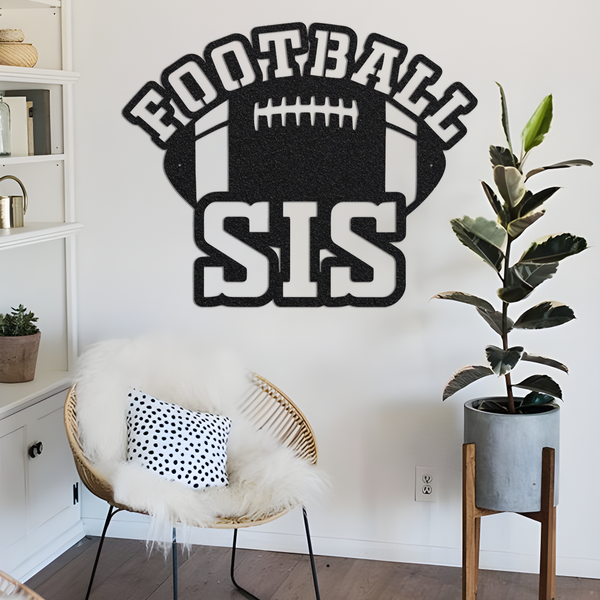 Football Sis Metal Wall Art, Football Wall Art, 3d Metal Art, Game Room Decor, Modern Metal Art, Football Home Decor, Gift For Sis