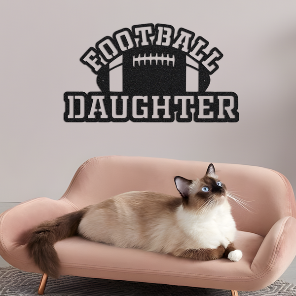 Football Daughter Sports Art, Football Metal Wall Art, 3d Metal Art Girls Sports Decor, Game Room Art, Modern Metal Art