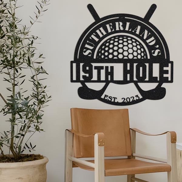 Personalized Golf Wall Art, 9th Hole Golf Club Decoration, Custom Metal Golf Club Sign, Golfer Metal Decor, Outdoor Sign, Golf Player Gifts