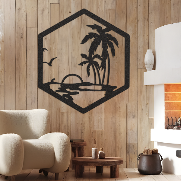 Island Landscape Metal Sign, Island Sunset Metal Sign, Metal Sign, Island, Metal Wall Art, Door Hanger, Home Decor, Backyard Sign