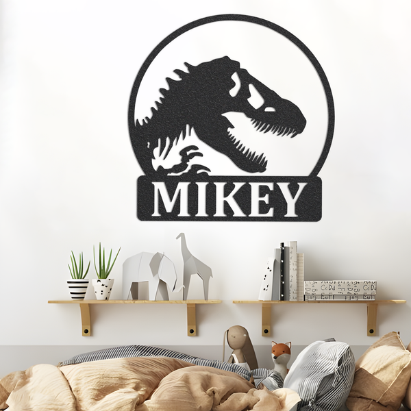 Kids Room Dinosaur Metal Sign / Boys Wall Decor / Boys Room Metal Wall Decor / Bar Decor / Personalized Bedroom Decor / Metal Wall Art