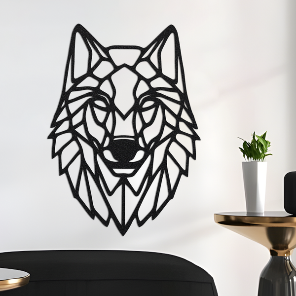 Geometric Wolf Metal Wall Art | Animal Metal Sign Trendy Wall Decor | Wolf Metal Sign Modern Wall Art | Animal Wall Art Wolf Gifts