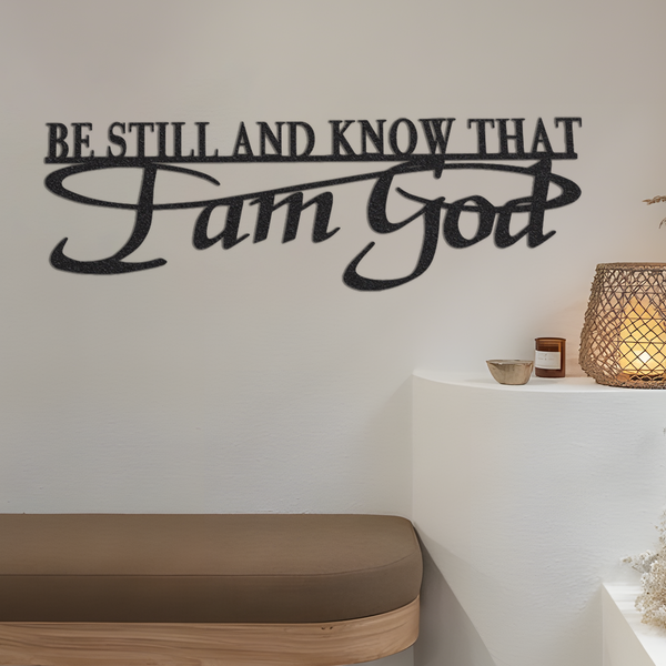 HUge, Metal Be Still And Know That Iam God wall hanging