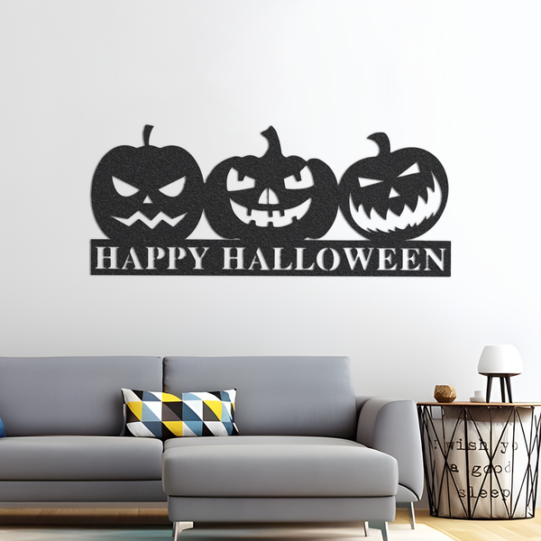 Halloween decor, halloween sign, pumpkin sign, personalized halloween sign, halloween metal sign, happy halloween sign, jack o lantern sign