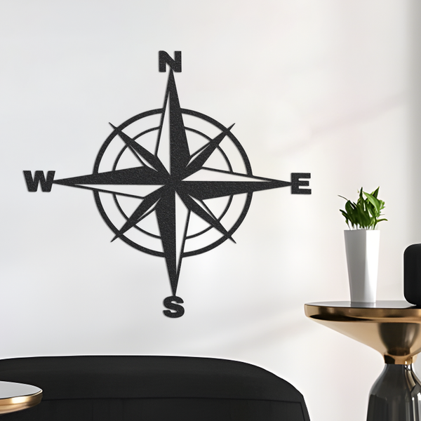 Nautical Star, Compass Rose, Metal Art, Home Decor, Gift For Him, Rustic Decor, Custom Sign, Wall Decor, Bedroom Decor, Bathroom Decor