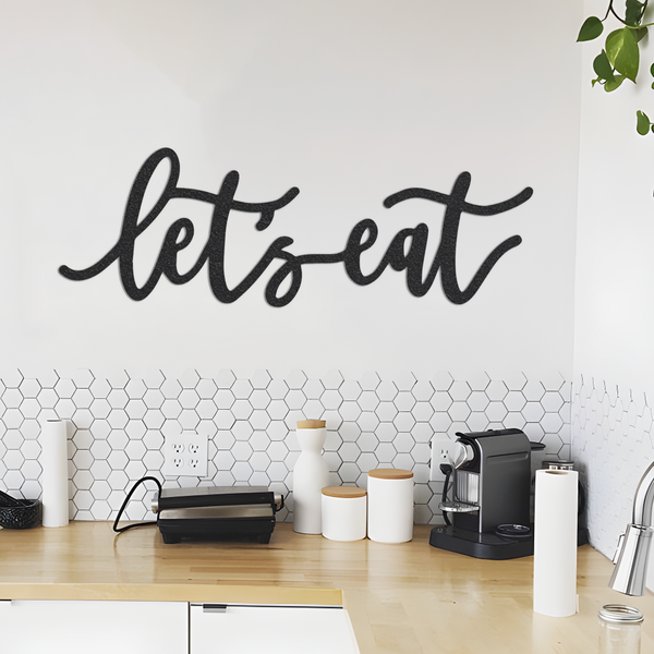 Let's Eat Metal Sign, Let's Eat Words, Eat Sign, Kitchen Decor, Kitchen Decor, Pantry Sign, Dining Room Sign, Metal Sign, Metal Words