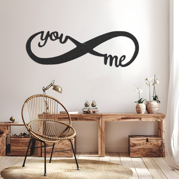 Infinity Metal Sign, You and Me Sign, Infinity Sign, Bedroom Decor, Family Sign, Wedding Gift, Metal Sign, Anniversary Gift, Housewarming