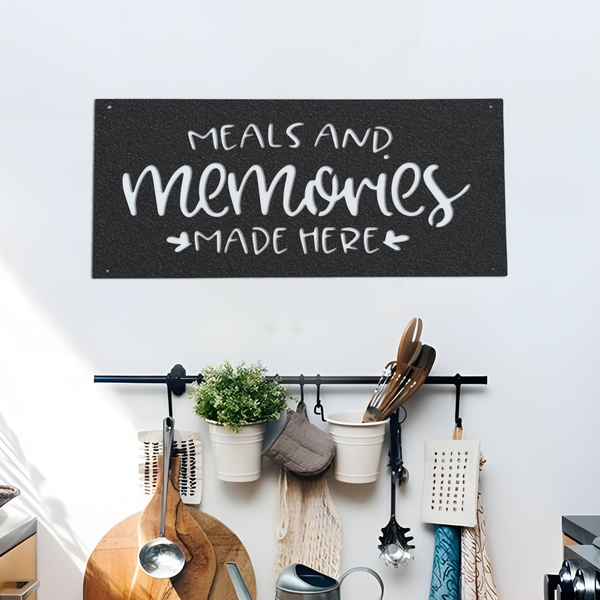 Meals And Memories Made Here Sign, Kitchen Wall Decor, Dining Room Decor, Kitchen Sign, Kitchen Decor, Kitchen Metal Sign, Family Sign