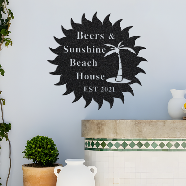 Beach House Sign, Relaxation Sign, Custom Meta Sign, Custom Outdoor Sign