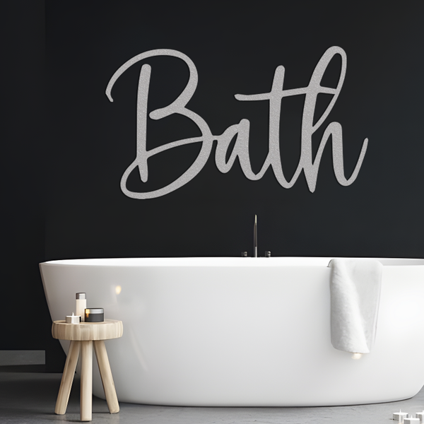 Bath Metal Sign, Bathroom Decor, Wash Room Sign,Metal Words, Housewarming Gift