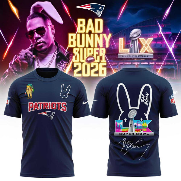 New England Patriots x Bad Bunny Super Bowl 2026 Combo Shirt - UJ87