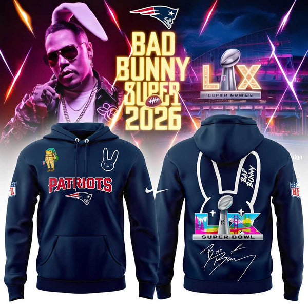 New England Patriots x Bad Bunny Super Bowl 2026 Combo Hoodie - CE38