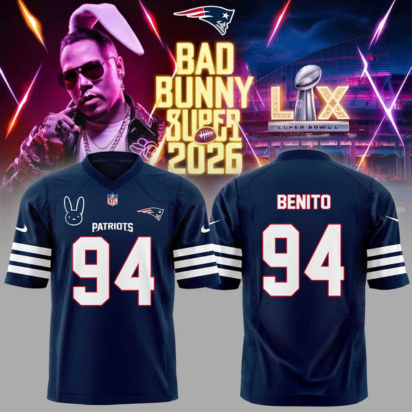New England Patriots x Bad Bunny Super Bowl 2026 Football Jersey - GA88