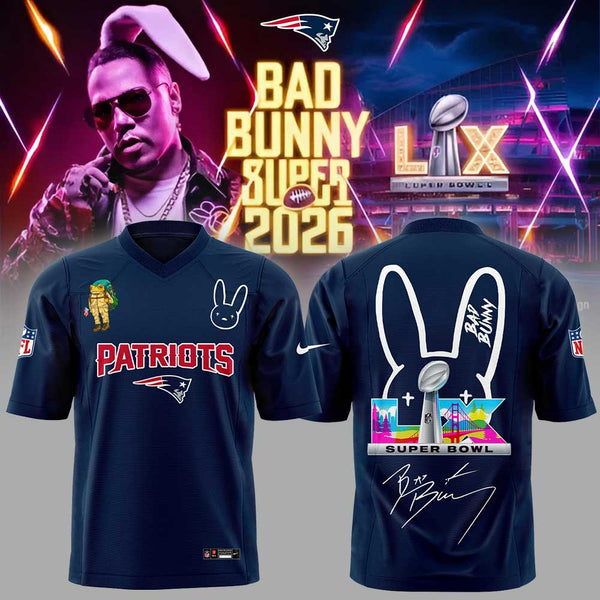 New England Patriots x Bad Bunny Super Bowl 2026 Football Jersey V2 - EV85