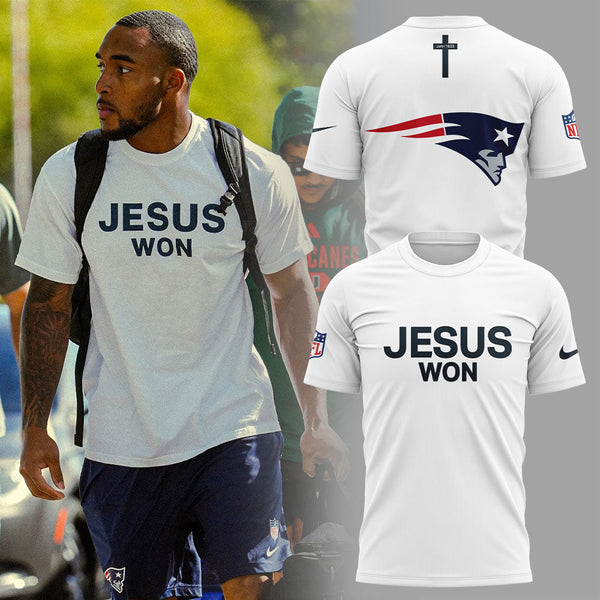New England Patriots Patriots JESUS WON 2.0.2.5 T-SHIRT - UN99