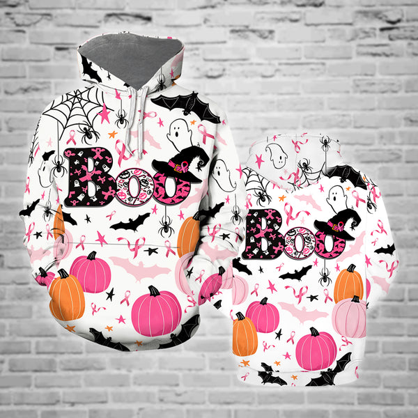 Breast Cancer Awareness Boos Pumpkins Halloween 3D All Over Print | Adult | HP2125