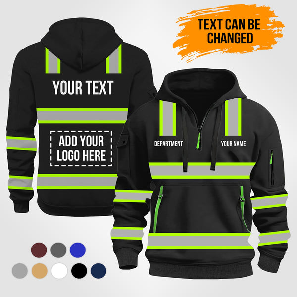 Customized Name And Color Love Heavy Equipment Uniform Quarter Zip Hoodie KS491