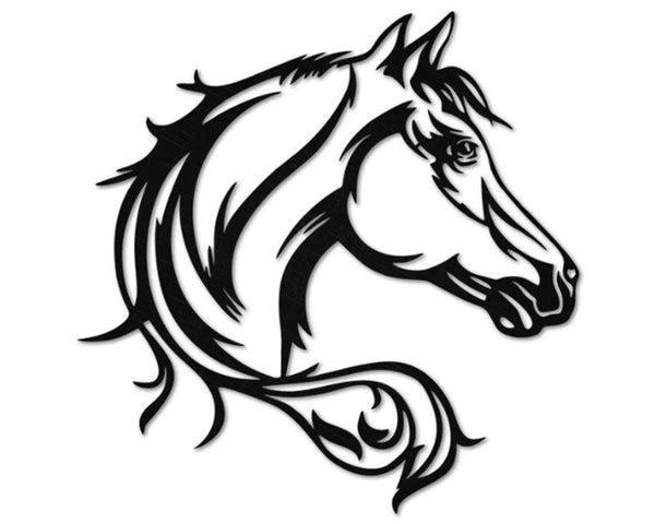 Horse Head Facing Right Metal Wall Art | Farmhouse Metal Wall Decor | Metal Wall Hangings Horse Sign | Animal Wall Art Horse Gifts1