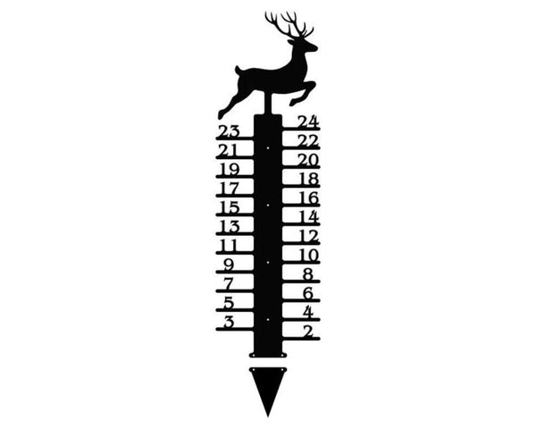 Reindeer Snow Gauge Metal Sign Track the Snow Fall Each Winter, Snow Depth Measuring Gauge, Outdoor Decor Metal Artwork