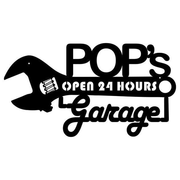 Personalized Pop's Garage Sign, Custom Garage Metal Sign, Workshop Man Cave, Metal Bar Sign, Laser Cut Metal Art, Metal Garage Sign