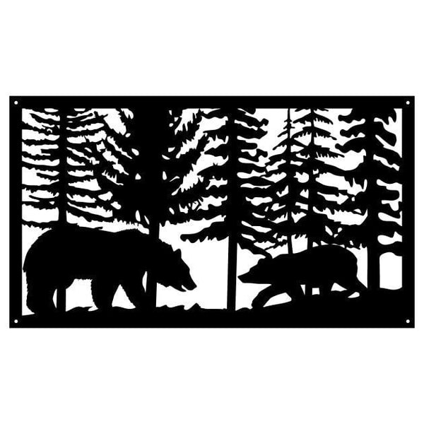 Two Bears Metal Wall Art, Bear Wild Forest Wall Decor, Animals Wall Art, Nature and Forest Decorations, Wildlife Lover Gift, Wall Hangings