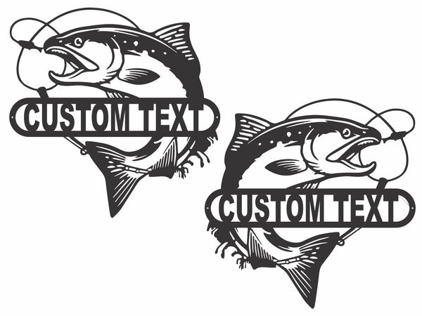 Metal Fish Wall Art, Fish Trout Art Custom Metal Sign, Lake House Fish Wall Decor, Modern Custom Metal Artwork, Metal Wall Hanging