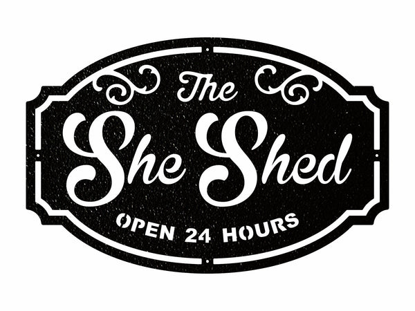 She Shed Metal Wall Art, She Shed Metal Sign Decorative Wall Art, Woman Cave Sign Metal Wall Decor, Laser Cut Metal Sign