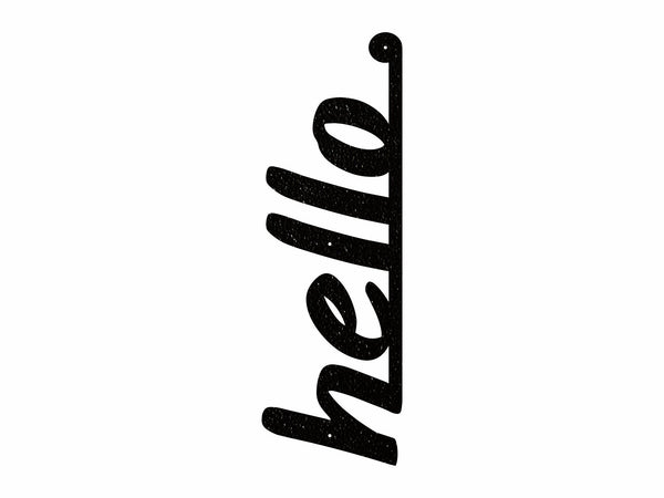 Metal Hello Sign, Vertical Hello Metal Wall Art, Outdoor Metal Door Sign, 3d Metal Art, Farmhouse Metal Wall Decor