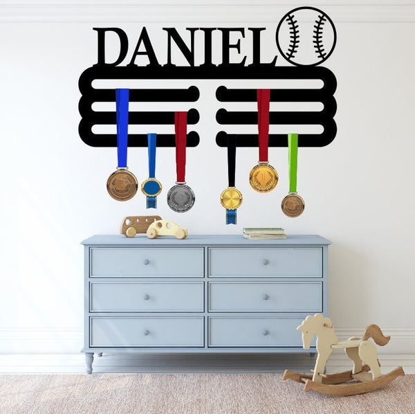 Personalized Medal Holder, Baseball Medal Holder, Custom Metal Medal Holder, Baseball Home Decor, Kids Medal Holder