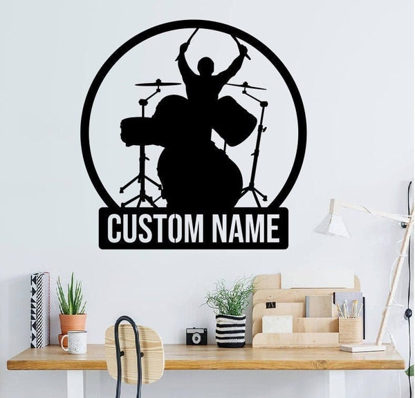 Personalized Metal Drummer Sign / Drumming Wall Decor / Metal Wall Decor / Drummer Decor / Personalized Home Decor / Metal Wall Art