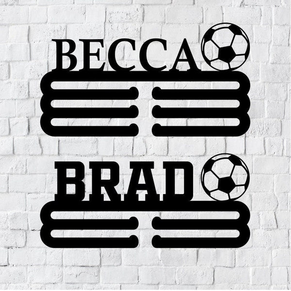 Personalized Medal Holder / Soccer Medal Holder / Custom Metal Medal Holder / Soccer Home Decor / Kids Medal Holder