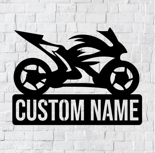 Personalized Metal Speed Bike Motorcycle Sign / Speedbike Wall Decor / Motorcycle Metal Wall Decor / Bike Decor / Personalized Home Decor