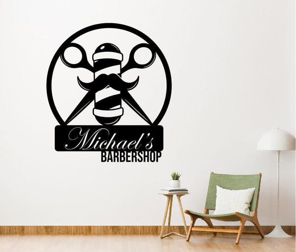 Personalized Barbershop Metal Name Sign / Barber Shop Metal Wall Decor / Metal Name Sign / Personalized Home Decor / Barber Metal Wall Art1