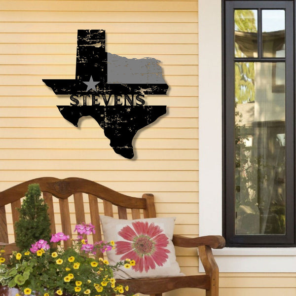 Custom Texas Metal Sign, State of Texas Wall Art, Family Name Sign, Last Name Metal Sign, Texas Home Decor, Fathers Day Gift, Personalized