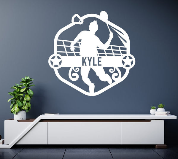 Personalized Badminton Metal Sign / Boys Wall Decor / Boys Room Metal Wall Decor / Personalized Decor / Bedroom Decor / Metal Wall Art