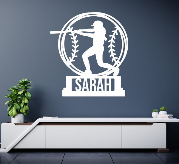 Personalized Baseball Metal Sign / Girls Wall Decor / Girls Room Metal Wall Decor / Personalized Decor / Bedroom Decor / Metal Wall Art